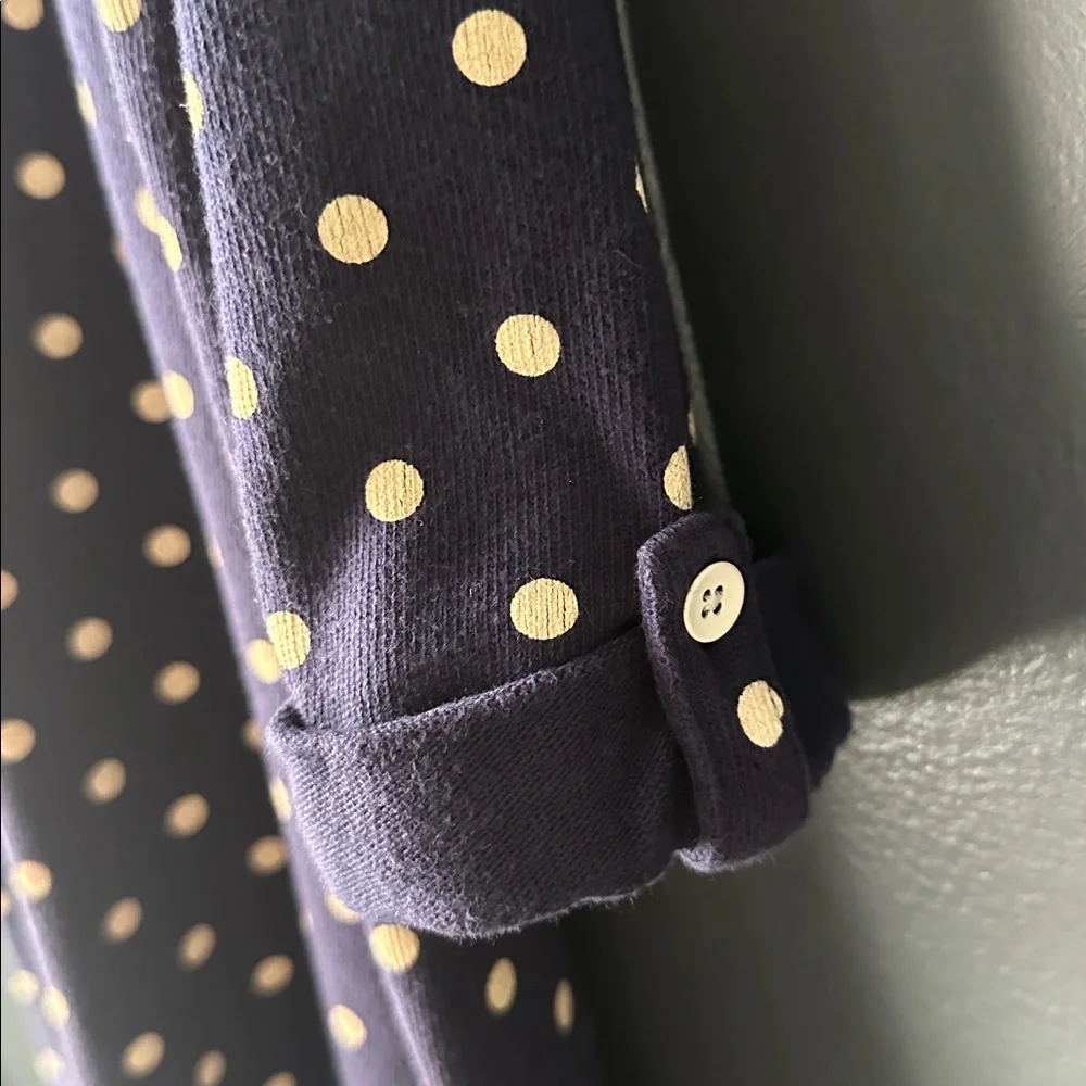 💙🤍 GAP Kids dress navy blue white polka dot size medium 8 youth girls dress